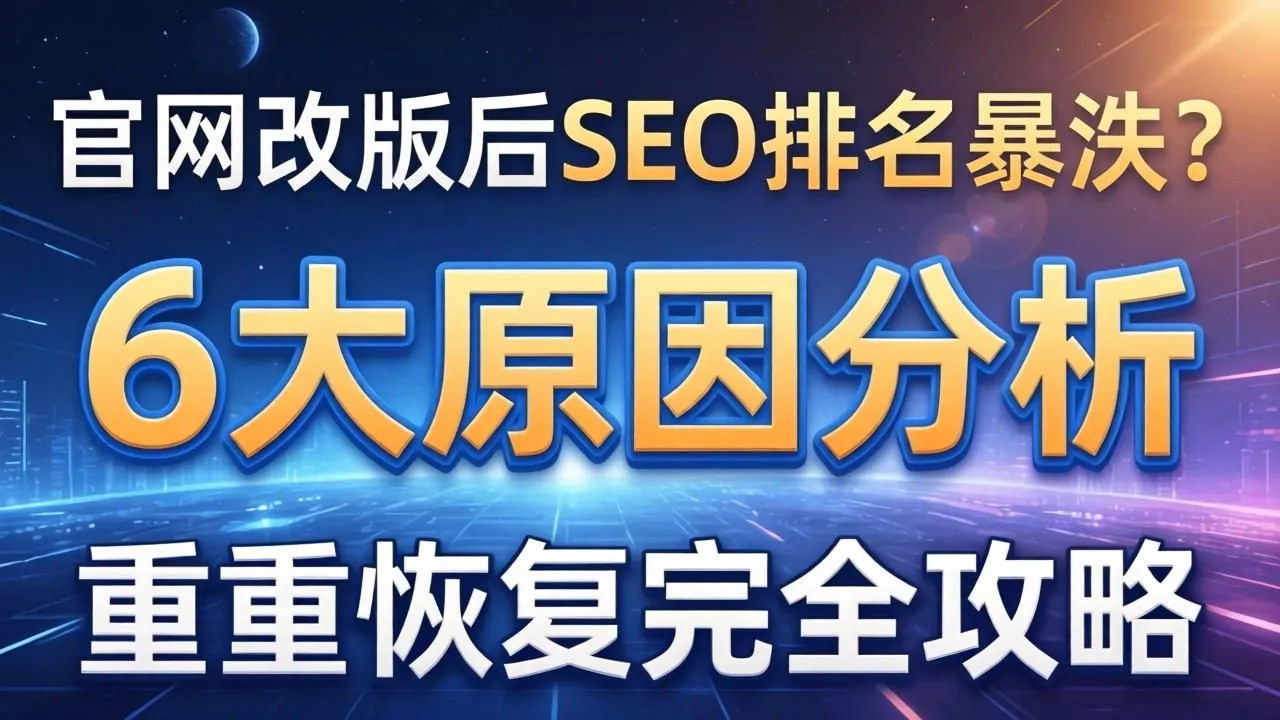 官网改版致SEO排名暴跌?6大原因+权重恢复攻略(图1) 官网改版致SEO排名暴跌?6大原因+权重恢复攻略(图1)