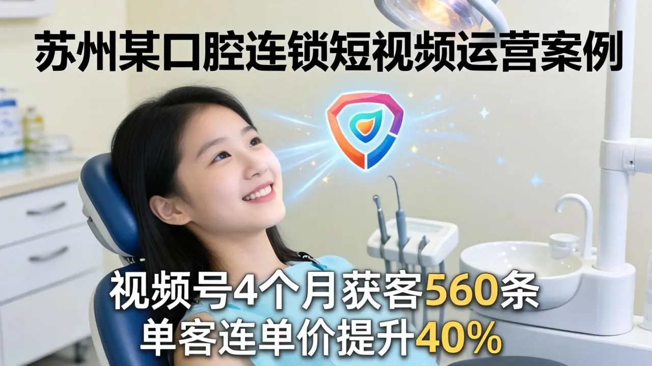 苏州口腔连锁短视频运营：4个月获客560，客单价涨40%(图1)
