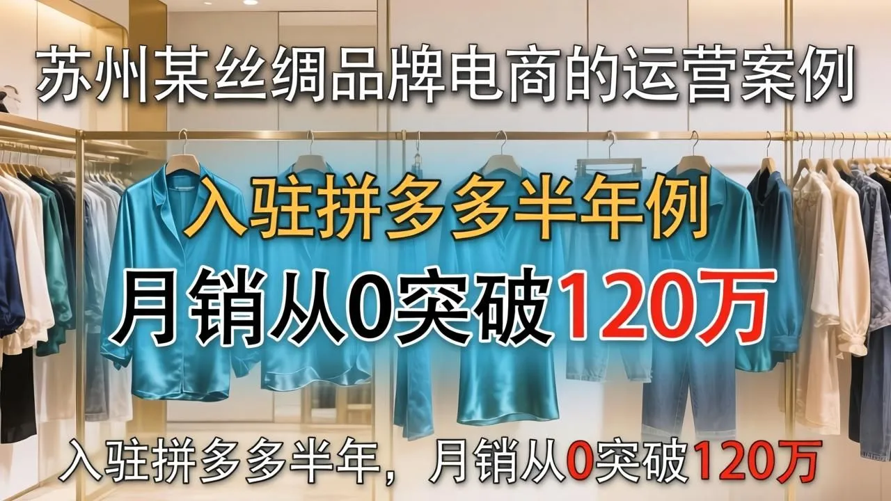 苏州丝绸品牌拼多多代运营：半年月销破120万！(图1)