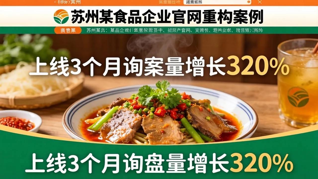 苏州食品企业官网重构:3个月询盘量激增320%(图1) 苏州食品企业官网重构:3个月询盘量激增320%(图1)