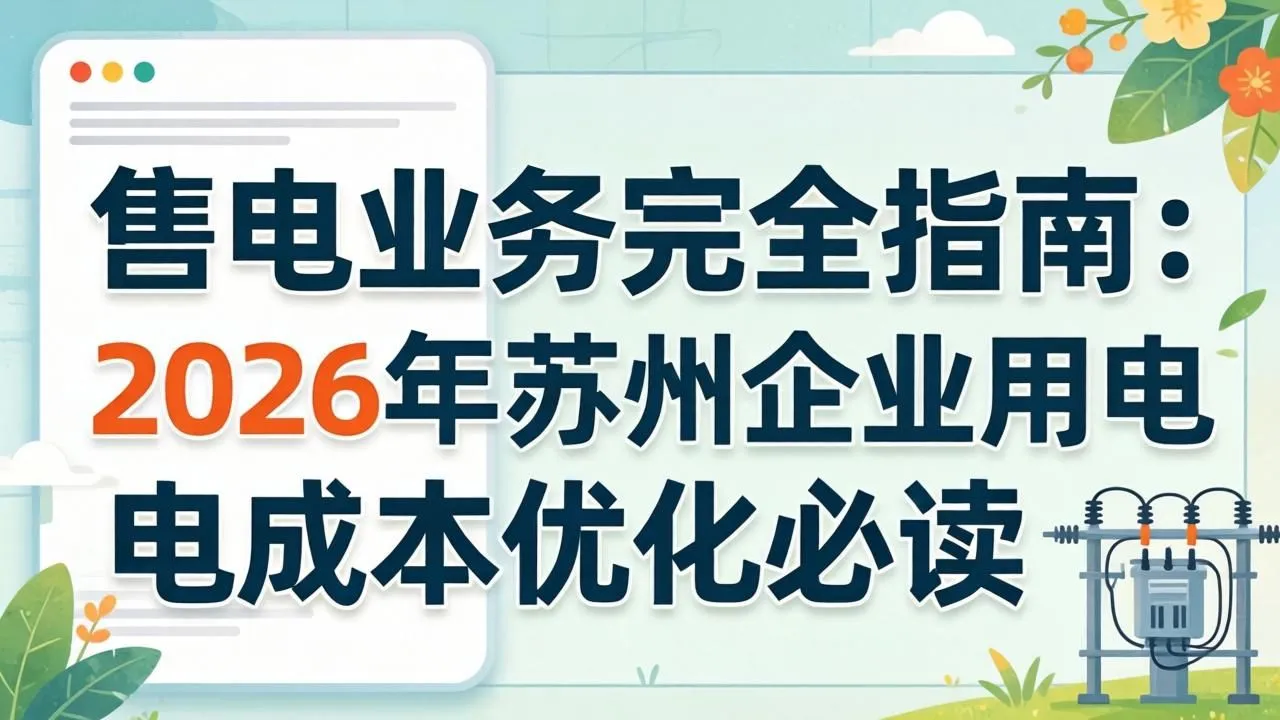 售电业务完全指南：2026年苏州企业用电成本优化必读